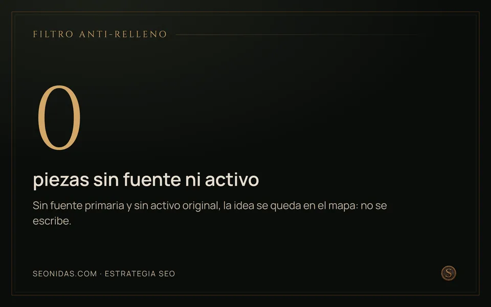 Cifra 0: ninguna pieza sin fuente primaria y activo original.