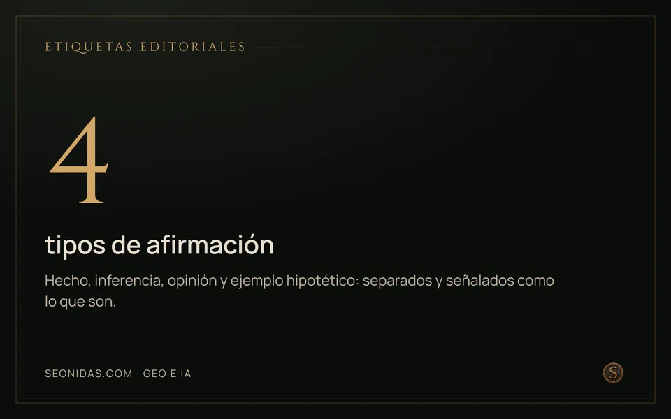 Cifra 4: hecho, inferencia, opinión y ejemplo hipotético.