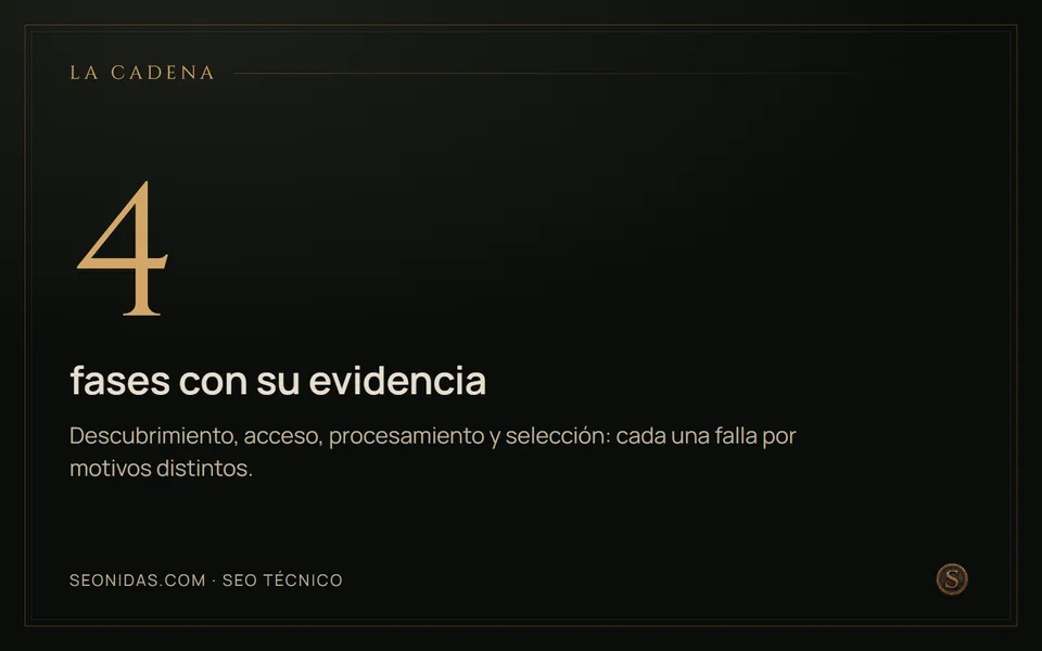 Cifra 4: las cuatro fases de la cadena entre rastreo e indexación.